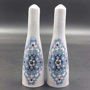 James Kent - Retro Blue and Purple Flowers - Salt and Pepper Shakers