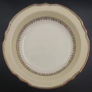 J & G Meakin -Yellow Band and Gold Filigree - Rimmed Bowl