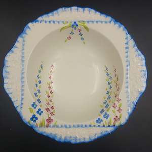 James Kent - Hand-painted Pink and Blue Flowers - Serving Bowl