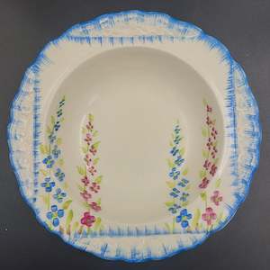 James Kent - Hand-painted Pink and Blue Flowers - Cereal/Dessert Bowl