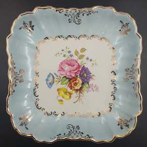 James Kent - Floral Spray with Light Blue Band - Square Dish