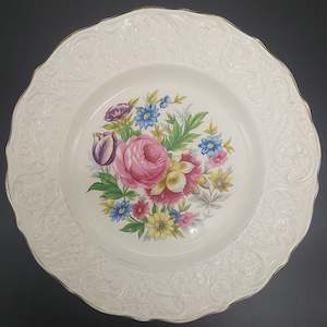 Simpsons Solian Ware - Floral Spray - Display Plate with Embossed Rim