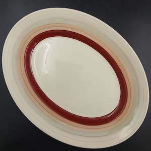 Susie Cooper - Banding, Red 479 - Platter, Medium