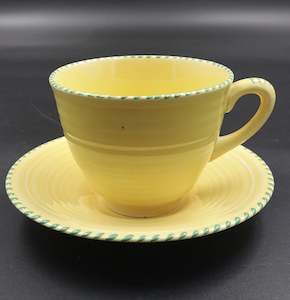 Crown Ducal - Yellow with Green Stripes - Breakfast Duo