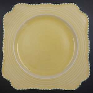 Crown Ducal - Yellow with Green Stripes - Salad Plate