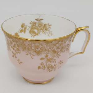 Kitchenware: Crown Staffordshire - Pink with Gold Flowers - Cup