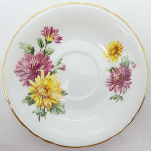 Kitchenware: Delphine - Yellow and Red Flowers - Saucer