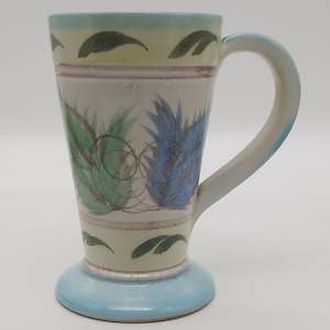 Kitchenware: Denby - Hand-painted Leaves, signed Glyn Colledge - Oversized Mug