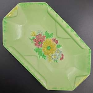 Kitchenware: Empire - Colourful Flowers on Green - Rectangular Dish