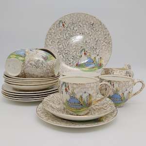 Empire - Crinoline Lady, Blue Dress - 21-piece Tea Set