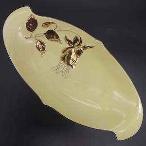 Royal Winton - Gold Fuchsias on Yellow - Oval Dish