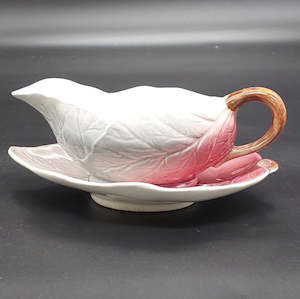 Royal Winton - Maroon and Grey Leaf - Sauce Boat with Underplate