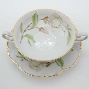 Hutschenreuther - Magnolia on Sylvia Shape - Soup Bowl and Saucer