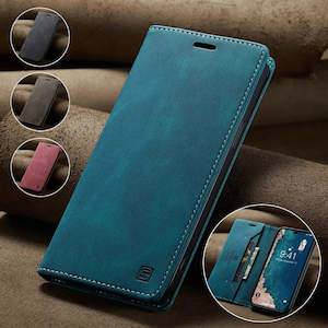 Telephone including mobile phone: RFID Blocking Retro Matte Leather Wallet Case for iPhone