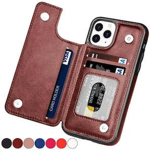 Telephone including mobile phone: Wallet With Card Slot Stand Flip Leather Case For iPhone