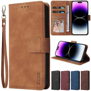 ZZXX Leather Wallet Phone Case For iPhone Flip Card Slot Holder Cover