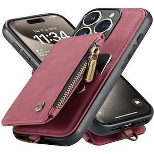 Retro Leather Wallet Case For iPhone Luxury Zipper Card Slots Holder Cover