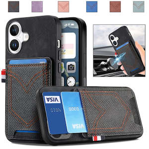 Denim Texture Leather Skin Phone Case with Card Slot