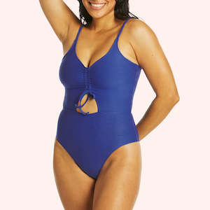 Love Luna Swim Textured Period Hi Cut One Piece - Electric Blue