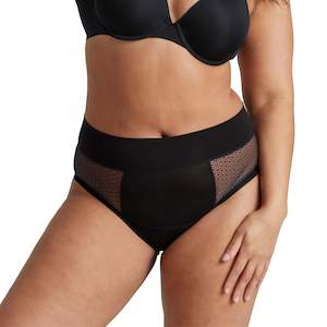 Light Flow Period: Luxe Full Brief – Black Geo Mesh