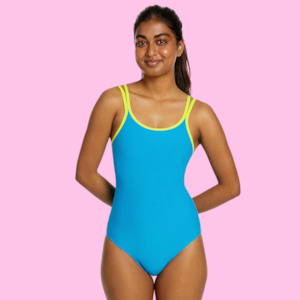 Period Underwear: Love Luna Tween/Teen Girls Period Swim One Piece - Azure Blue