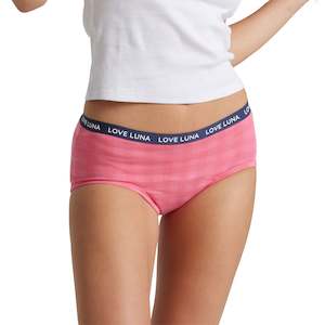 Teen Period: First Period Boyleg Brief – Pink Gingham