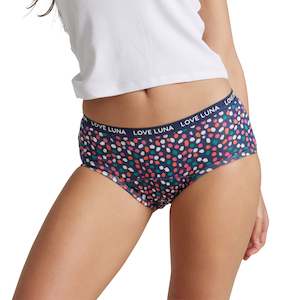 Teen Period Underwear: First Period Boyleg Brief – Confetti