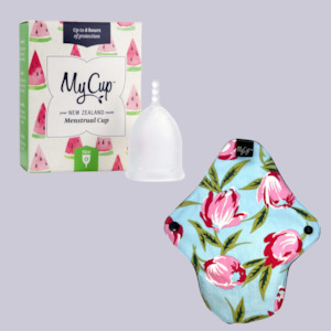 MyCup™ Menstrual Cup Size 0 + Reusable Regular Pad Bundle