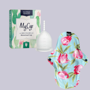 Mycup Bundles: MyCup™ Menstrual Cup Size 1 + MyCup Reusable SUPER Pad Bundle