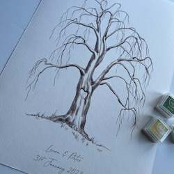 Willow Tree Fingerprint Tree Wedding Guestbook