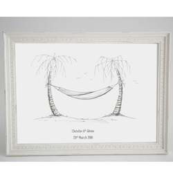 Palm Tree Fingerprint Wedding Guestbook