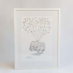 Kombi Van Fingerprint Wedding Guestbook