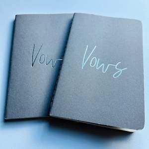 Grey Wedding Vow Books - Silver Foil