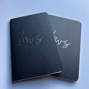 Black Wedding Vow Books - Gold Foil