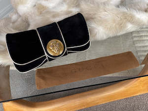 Gucci Black Suede Hysteria Clutch