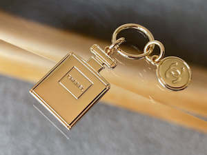 Chanel Light Gold-Tone Perfume Bottle Charm | New