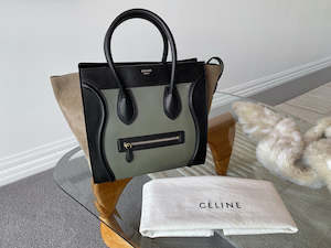 Céline Calfskin & Suede Tricolour Mini Luggage Tote