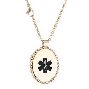 Brielle Medical ID Necklace GOLD