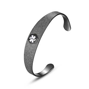 Sparkle Black Cuff Medical ID bracelet