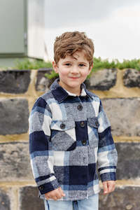 Infant clothing: Milky | Blue Check Overshirt | Sizes 8-12