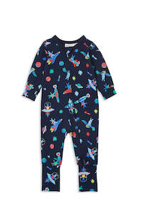 Infant clothing: Milky | Space Bunny Zip Romper