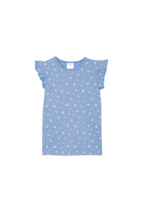 Milky | Cornflower Frill Tee | Sizes 8-12