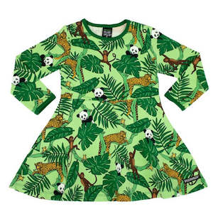 Infant clothing: Villervalla | Jungle Leaf Green Long Sleeve Dress