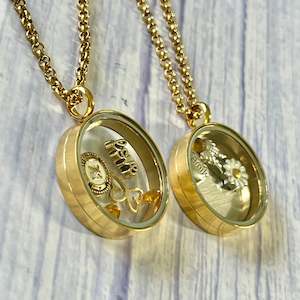 Necklace: Floating Locket Necklace- GOLD