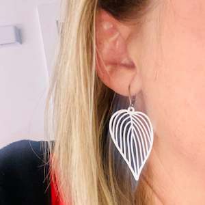 Large Leaf Lasercut Earrings - lots of colours