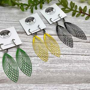 Leaf laser cut Earrings - lots of colours