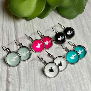 Earrings: Hearts SILVER French Drop - 12mm