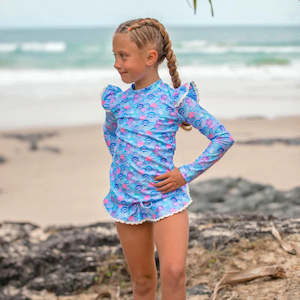 Swimwear: Fernleigh Avenue - Mermaid Shells Girls Rash Guard Set