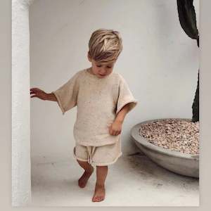 Lilla Hjärtat - Oversized T-shirt & Shorts Set | Oatmeal Speckle