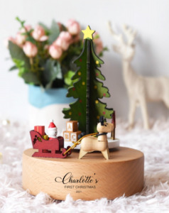 Timber Tinkers - Christmas Music Box –  Santa Sleigh